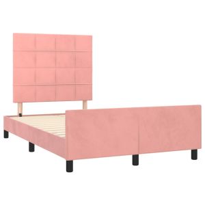 vidaXL estructura de cama sin colchón terciopelo rosa 120x190 cm