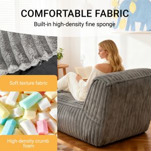 Sofá modular chaise longue em flanela cinzento claro