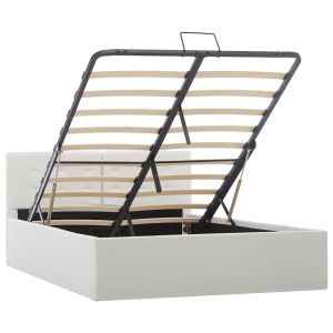 vidaXL cama canapé hidráulica sin colchón blanco 120x200 cm