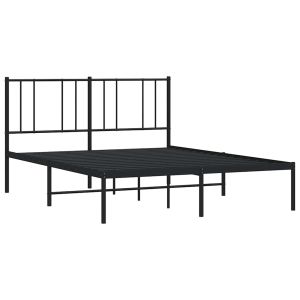vidaXL estructura cama sin colchón con cabecero metal negro 135x190 cm