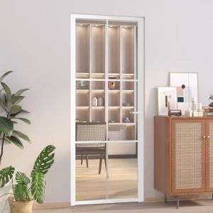 Porta de interior 83x201,5 cm vidro esg e alumínio branco weg4370