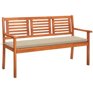 Banco de jardim 3 lugares c/ almofadão 150 cm eucalipto maciço pbk366955