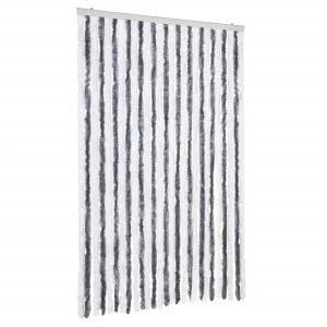 Cortina anti-insetos 118x220 cm chenille cinzento e branco