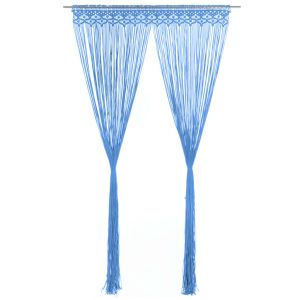 Cortina macramé 140x240 cm aLGodão azul