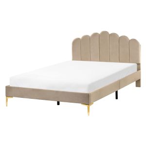 Cama veludo sauvian 140 x 200 cm taupe