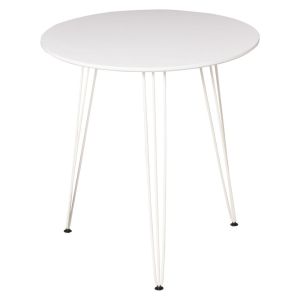 Mesa de sala de jantar redonda com pés em forma de garfo metálicos estilo m