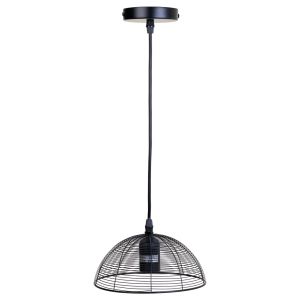 Candeeiro de teto em metal preto 20x20x95