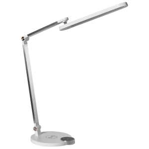 Candeeiro de secretária LED caroy com carregador sem fios branco