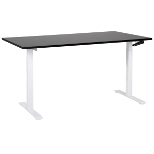 Secretária de pé ajustável manualmente destines 160 cm 72 cm preto/branco