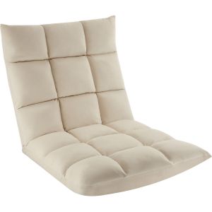 Poltrona de suelo com respaldo 2 en 1 terciopelo 108x57x13,5 cm bege