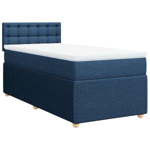 vidaXL cama box spring con colchón tela azul 80x200 cm