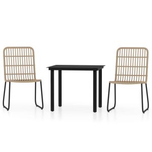 vidaXL juego de comedor para jardín 3 piezas color roble