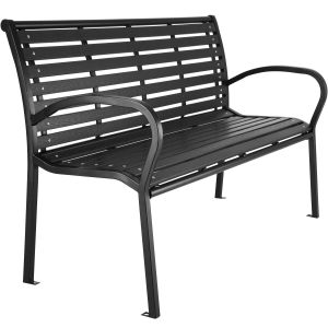 Banco de jardín 3 plazas carga 200 kg 126 x 62 x 81.5 cm preto