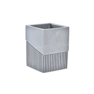 Vaso de resina 7,6x7,6x10 cinza
