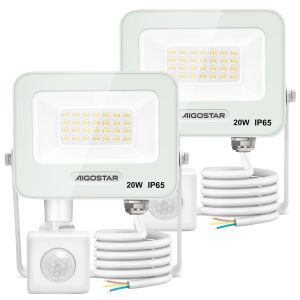 Aigostar holofote LED para exterior 20 w com sensor de movimento pir, 4000k