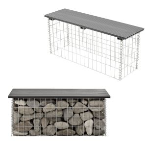 Banco de jardim gabião friesland wpc 100 x 30 x 30 x 45 cm preto [pro.tec]