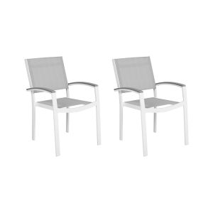 Conjunto de 2 cadeiras de jardim pereta metal cinzento
