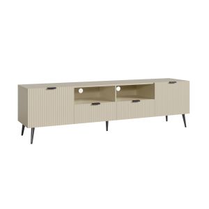 Mesa tv nand 2 gaveta e 2 portas 180x40x51 cm cor de areia [en.casa]