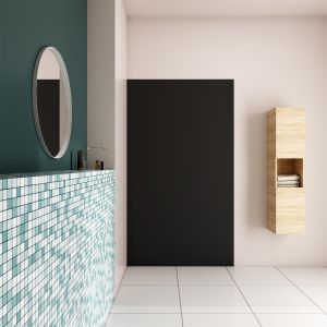 Painel de parede de chuveiro em alumínio,preto fosco,120x210cm
