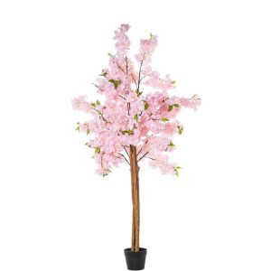 Cerejeira artificial rosa de 160 cm com 4 troncos.