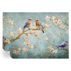 Papel de parede vinílico pássaros da primavera 208x146 tulup