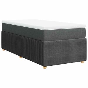vidaXL cama box spring con colchón tela gris oscuro 90x190 cm