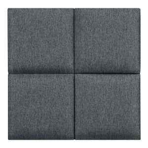 Conjunto de 4 painéis de parede carpino têxtil 30x30cm - cinzento escuro