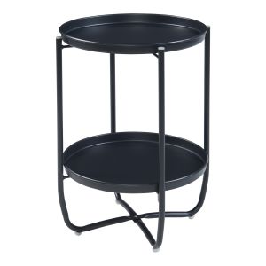 Mesa de jardim sandefjord aço 57,5x40 cm - preto [en.casa]