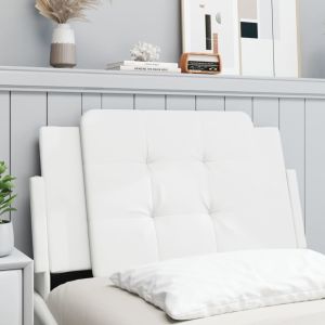 Almofadão de cabeceira 90 cm couro artificial branco ptob6386