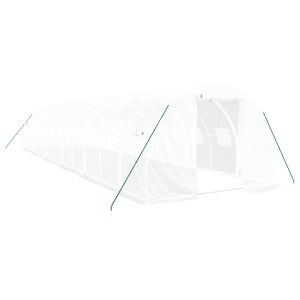 Estufa com estrutura de aço 36 m² 12x3x2 m branco