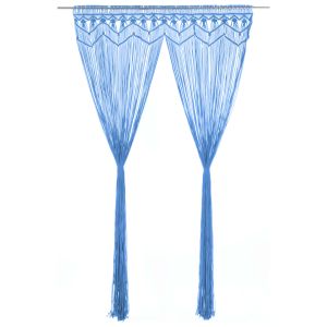 Cortina macramé 140x240 cm aLGodão azul