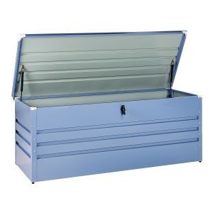 Caixa de arrumação cebrosa 165 cm 70 cm metal azul