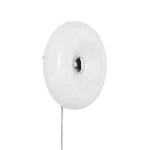Aplique de parede LED vidro branco donut Ø30 cm 12W CCT com cabo