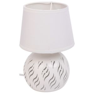 Candeeiro de mesa em metal branco 14x14x21