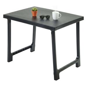 Mesa externa faia, listras, plástico preto antracite
