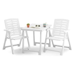 Conjunto para sala de estar externa lithia, mesa, plástico branco