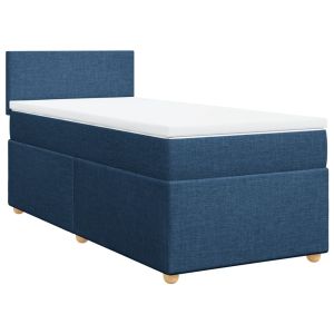 vidaXL cama box spring con colchón tela azul 80x200 cm