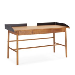 Mesa 151x60x85 em madeira natural, metal preto
