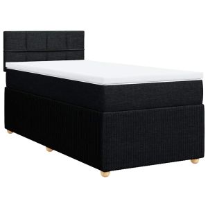 vidaXL cama box spring con colchón tela negro 90x190 cm