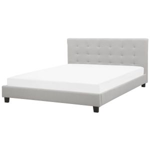Cama tecido la rochelle 180 x 200 cm cinzento claro