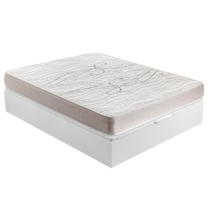Colchão 135x190cm e sommier com arrumação xfresh premium branco montagem