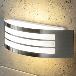 Cgc lighting candeeiro de parede exterior de arco curvo em aço inoxidável