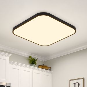 Nettlife plana LED luz de teto 27cm lâmpada preto quente branco 19w