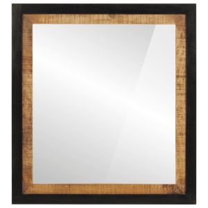 vidaXL espejo de baño madera maciza de mango y vidrio 55x1x60 cm