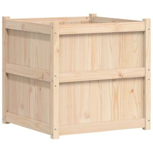 vidaXL jardinera de madera maciza de pino 70x70x70 cm