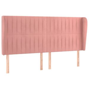vidaXL cabecero con orejas de terciopelo rosa 163x23x118/128 cm