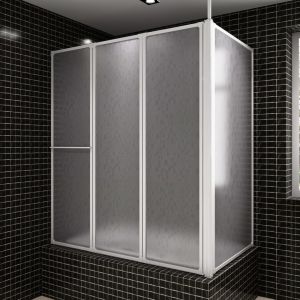Cabine de duche dobrável formato l 70x120x137 cm 4 painéis