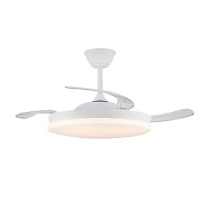 Ventilador de teto retrátil com luz LED 45w silent verno m eco branco
