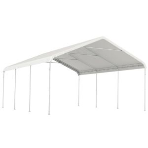 Tenda para garagem tecido de poliéster, aço galvanizado color beige