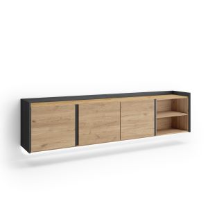 Móvel de tv, 207x35x50cm, suspensos, LED rf4838